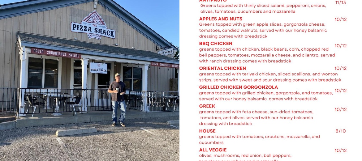 Pizza Shack Menu